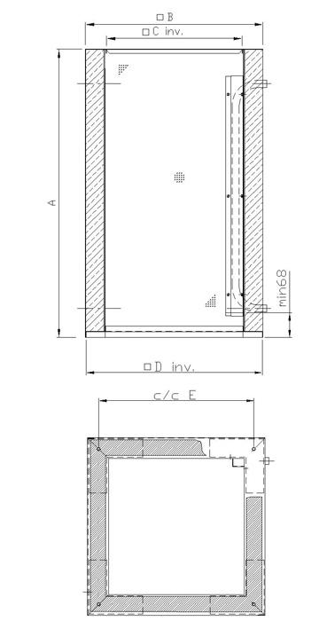 TG Roof curb Méretek 11020 B Model