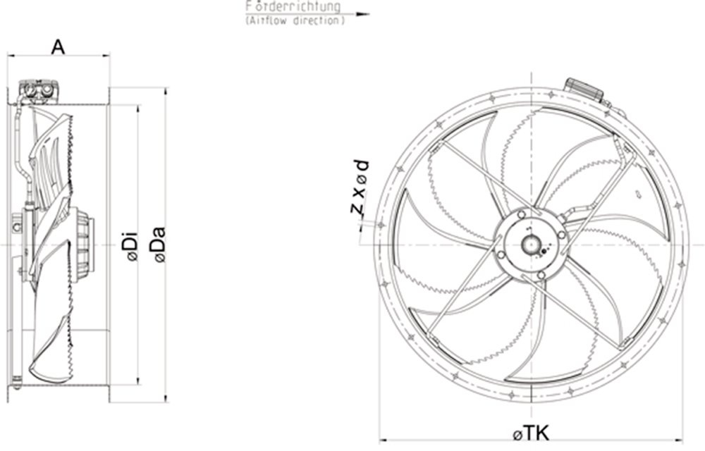 Images Dimensions - AR 1000DS-L Axial fan** - Systemair