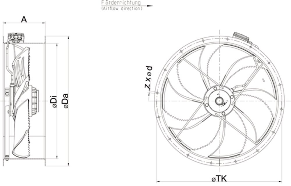 Images Dimensions - AR 800DS sileo Axial fan - Systemair