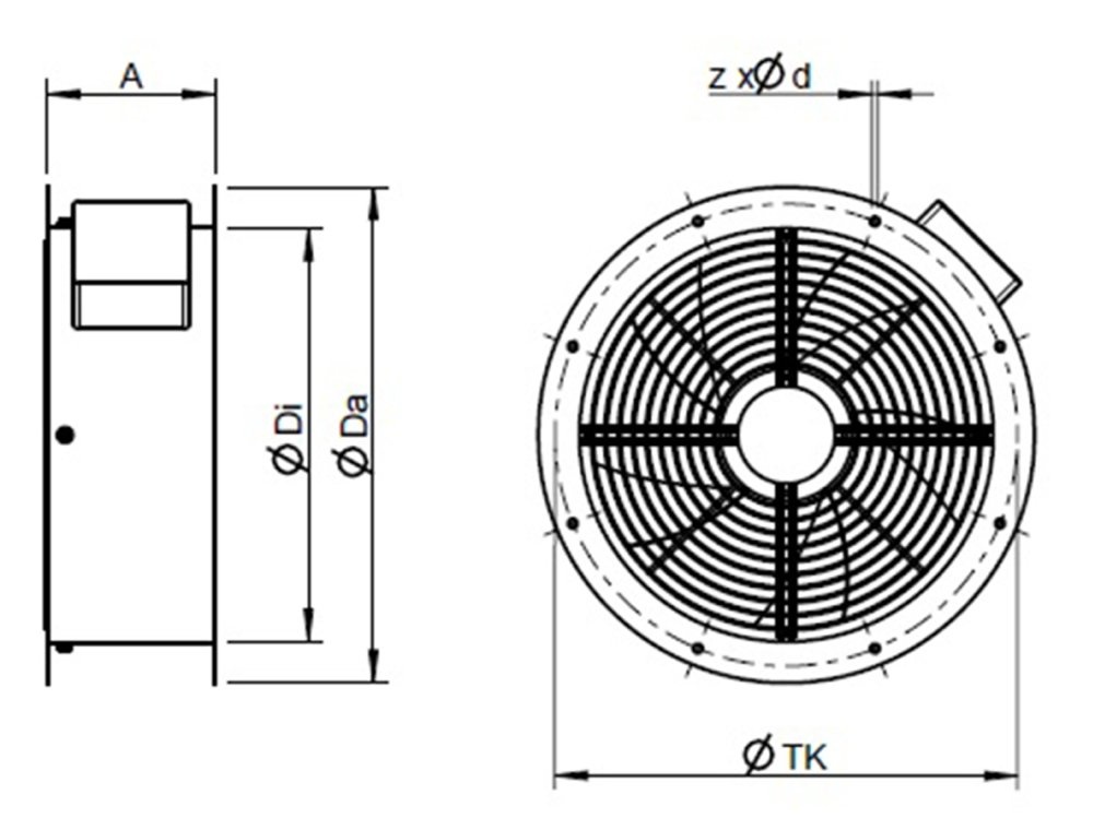 Images Dimensions - AR 300E2 sileo Axial fan - Systemair