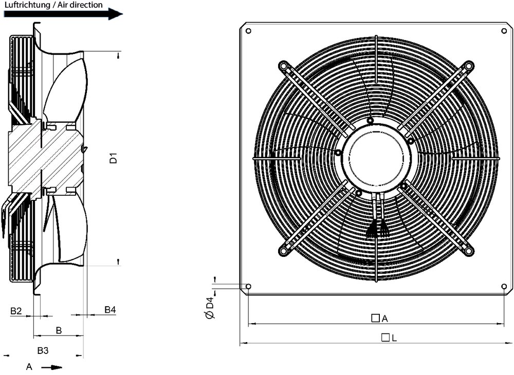 Images Dimensions - AW 500 EC sileo Axial fan - Systemair