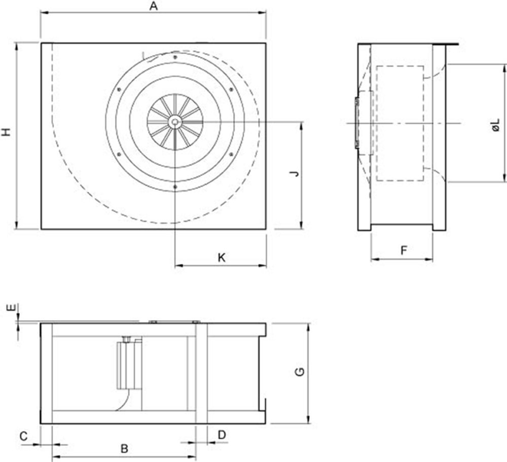 Images Dimensions - CT 225-4 Centrifugal fan - Systemair