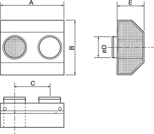 Images Dimensions - CVVX 400 Combi grille, black - Systemair