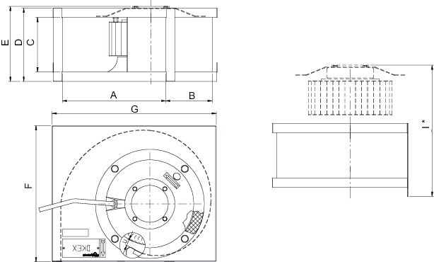 Images Dimensions - DKEX 225-4 Centrifugal (ATEX) - Systemair