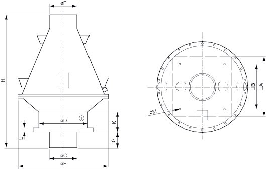 Images Dimensions - DVP 400D4-8-L roof fan plastic - Systemair