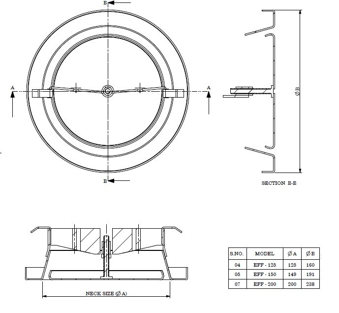 Exhaust Valve EFF - 150 - Air Valves - Diffusers - Systemair