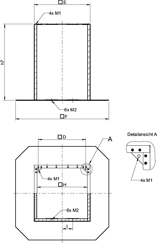 Images Dimensions - FDS-L 310/311 flat roof socket - Systemair