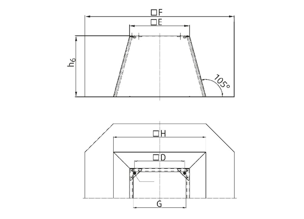 Images Dimensions - FDS 450/500 flat roof socket - Systemair