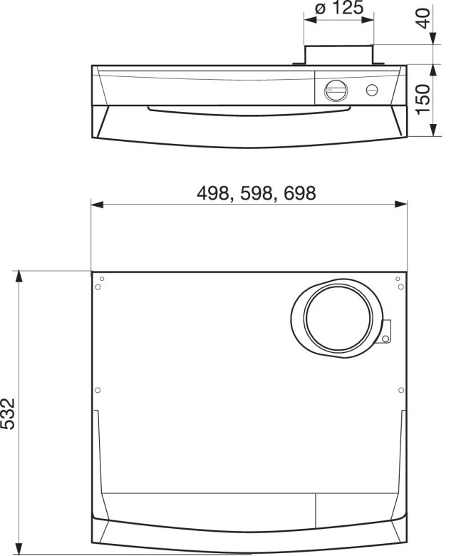Images Dimensions - F251-16-70 Cookerhood transf - Systemair