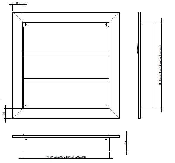 Gravity Damper GI Square volume dampers Systemair