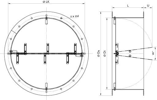 Images Dimensions - LRK 355(F) air oper. damper - Systemair