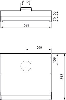 Images Dimensions - MONOLIT-B 60 cm, stål - Systemair