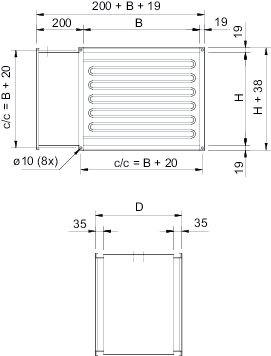 Images Dimensions - RBM 70-40/27 400V/3 Duct heate - Systemair