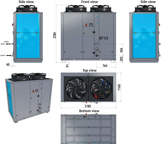 SYSAQUA H #AC-AQUA-H, Dimensions
