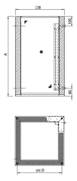 TG Roof curb Méretek Tg 1140 800