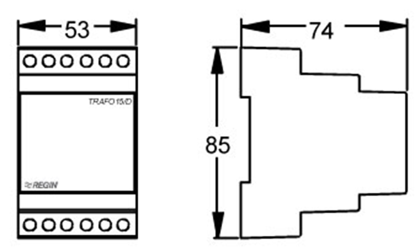 TRAFO Méretek Trafo Dimensions