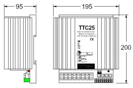 Images Dimensions - TTC25 Regulator 25A - Systemair