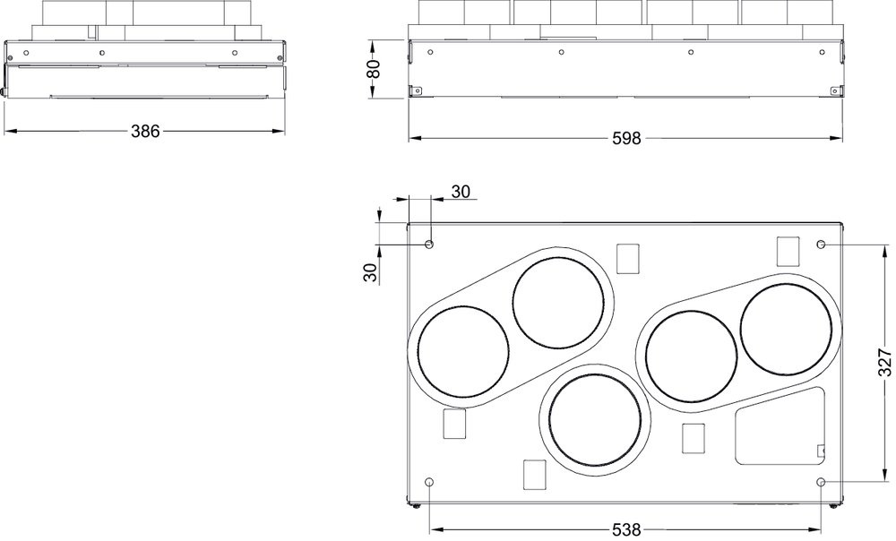 Images Dimensions - Ceiling Mounting kit VTR200 R - Systemair