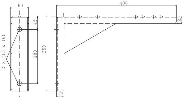 Images Dimensions - WBK 315/355 Wall bracket - Systemair