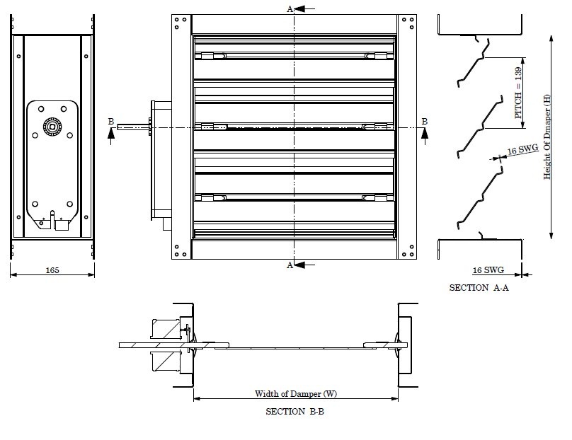 Fire Damper Motorised 165 Systemair